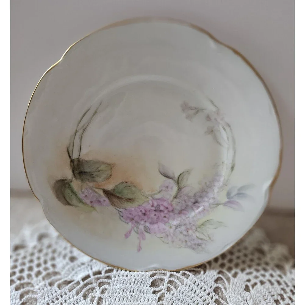 Antique Floral Porcelain Jaeger & Co Plate in 